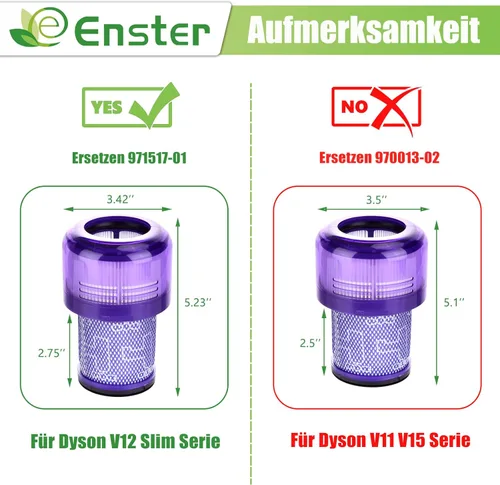 Vista 3 de Filtro de repuesto V12 para Dyson V12 Detect Slim, Detect Slim Animal, Slim+ Wireless Vacuum y V12 Slim Absolute Vacuums, SV34, SV35 V12 Reemplazo