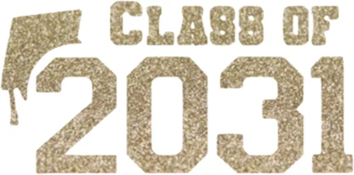 Vista 13 de Class of 2031 Iron On Decal, Graduation Shirt Transfer, Graduate Tshirt Patch, DIY Crafts, Graduation Cap, Pick Size and Color, Iron-On Almost Black