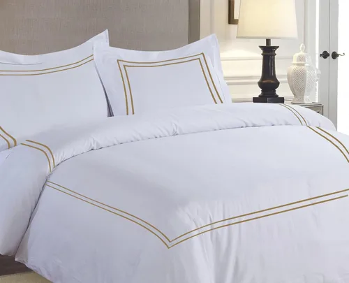 Vista 74 de BedDecor Lujoso juego de funda de edredón de algodón egipcio de 400 hilos, 1 pieza con hermoso bordado de 2 rayas