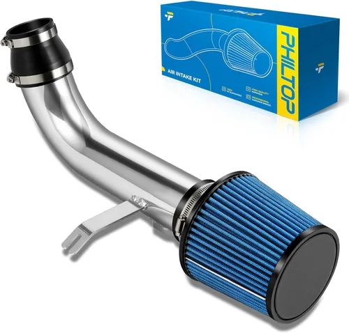 Vista 41 de PHILTOP Kit de sistema de admisión de aire frío de 2.5" compatible con Honda Civic 2001 2002 2003 2004 2005 1.7L L4, alto rendimiento, azul