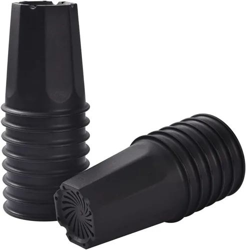 BangQiao Paquete de 14 macetas de plástico negro profundo de 4.40 pulgadas para vivero y plántulas, contenedor redondo para trasplante, corte,