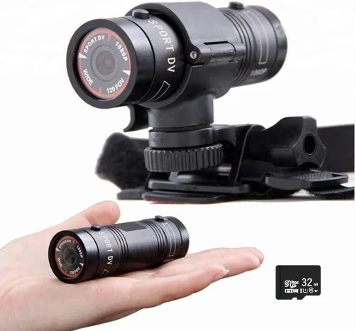 Cámara de casco de motocicleta, cámara de video para bicicleta cámara de acción deportiva de 1080p, videocámara de gran angular de 120, impermeable,