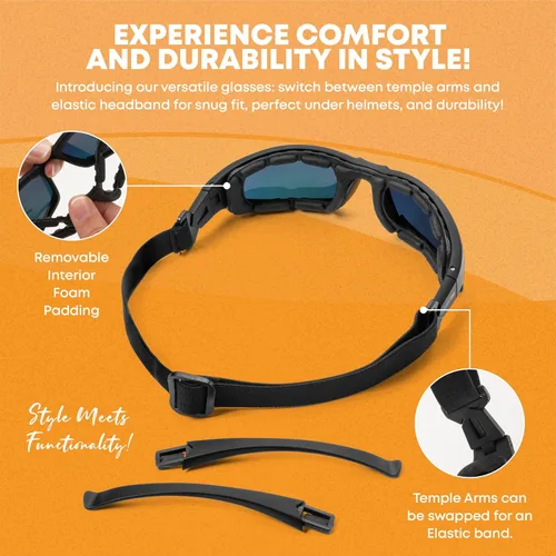 Vista 5 de Venture Pro Outdoors Kit de lentes de seguridad con lentes intercambiables, protección UV antiarañazos, protección ocular de caza para hombres