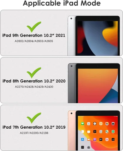 Vista 2 de VIKESI - Funda para iPad de 9ª / 8ª / 7ª generación de 10.2 pulgadas (lanzada en 2021/2020/2019), parte trasera transparente, cubierta de marco
