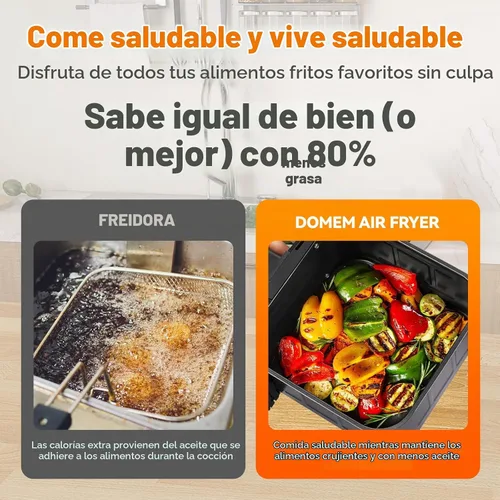Vista 4 de Freidora de aire horno de 4.2 cuartos de galón, multicocina 8 en 1 con cesta antiadherente, freidora de aire con función preestablecida, cocina