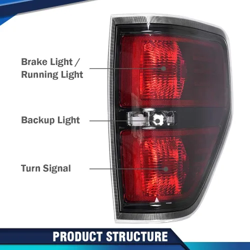 Vista 8 de PIT66 Conjunto de lámpara de luz trasera trasera derecha del lado del pasajero, 1 unidad, compatible con Ford F150 Pickup 2009-2014 2 puertas cabina