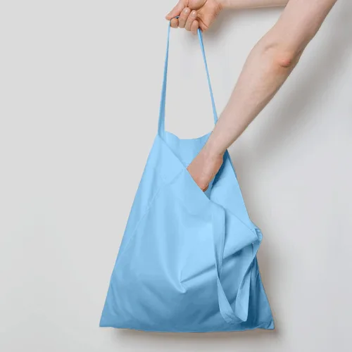 Vista 2 de NPBAG 1 paquete de bolsas de algodón azul bebé de 15 pulgadas x 16 pulgadas, bolsas de tela a granel en blanco con 1 hoja de teflón de PTFE