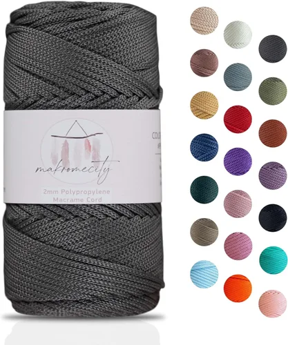 Vista 49 de Makromecity, Cordón de macramé de poliéster de 0.079 in x 125 yardas (375 pies) de 0.079 pulgadas, cuerda de polipropileno para macramé, para colgar