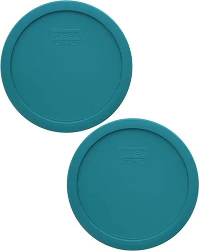 Vista 2 de Pyrex 7402-PC 6/7-Cup Turquoise Food Storage Replacement Lid (2-Pack) - Made in USA