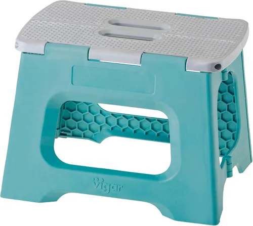 Vista 19 de Vigar Taburete plegable compacto, 10-1/2 pulgadas, ligero, capacidad de 330 libras, antideslizante taburete plegable, cuerpo de terrazo