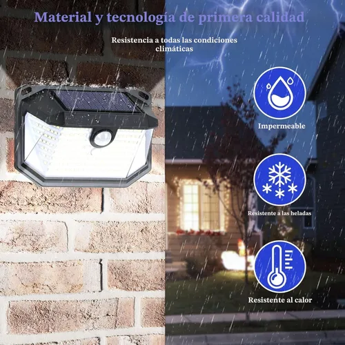 Vista 5 de Luces solares para exteriores, paquete de 2, súper brillantes, 178 LED, luz de pared con sensor de movimiento, ángulo amplio de 270° y 3 modos, luz