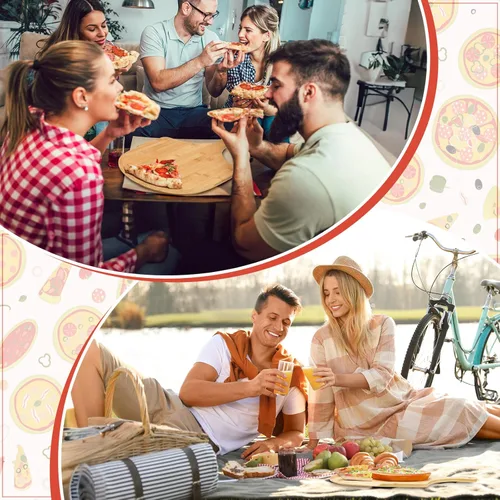 Vista 7 de Norme Juego de 6 piezas de cáscaras de pizza de bambú, paleta de madera para pizza con asa, tabla de cortar de madera, accesorio de horno