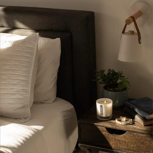 Vista 7 de Vela perfumada en tarro de vidrio - Verbena de lavanda y limón