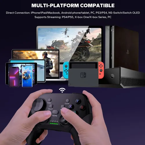 Vista 2 de Megadream Wireless Mobile Gaming Controller Gamepad for iPhone/Android/iPad/PC/Switch/PS4/iPad Joystick with Phone Holder, Supported Cloud Game