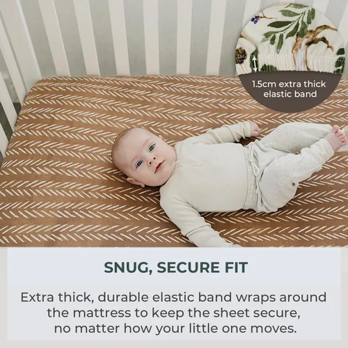 Vista 4 de Pobibaby - Paquete de 2 sábanas ajustables premium para cuna de bebé niño para colchón estándar de cuna - Mezcla de algodón ultrasuave, segura