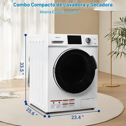 Vista 6 de Smad Combo compacto de lavadora y secadora 2 en 1 de 2.7 pies cúbicos, 24 pulgadas, todo en uno, lavadora y secadora sin ventilación con capacidad