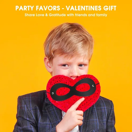 Vista 6 de Máscara de superhéroe AIMIKE, máscara de ojos de fieltro negro, disfraz de Halloween, máscara ajustable con cuerda elástica