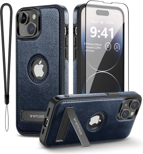Vista 22 de WTCASE Funda magnética de piel para iPhone 14 Pro Max, soporte invisible integrado [compatible con Magsafe] protector delgado compatible con iPhone