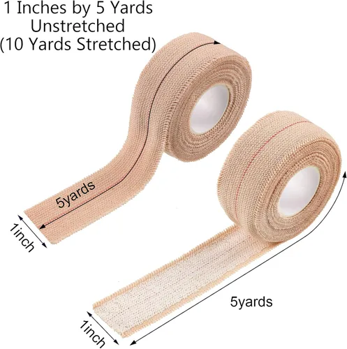 Vista 2 de 4 rollos de cinta elástica adhesiva, vendaje elástico flexible para deportes, esguinces de tobillo, rodilla y muñeca, mascotas de animales, 1