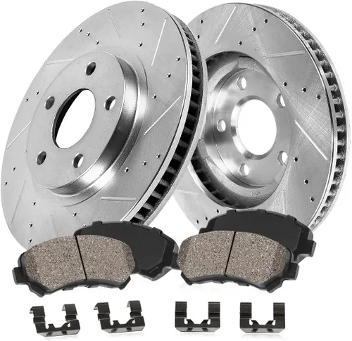 Callahan Brake Parts Kit de freno delantero para Audi A3 2010-13 |Volkswagen Beetle 2012-19 |Golf 2010-14 |Jetta 2005-18 - Rotores de disco