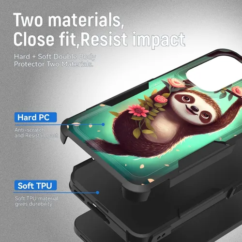 Vista 590 de Funda para Galaxy A14 5G, resistente de doble capa híbrida de policarbonato duro, goma suave, a prueba de golpes, funda protectora resistente
