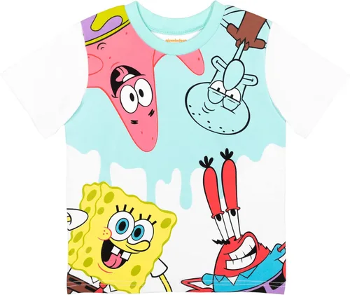 Vista 4 de Bob Esponja Pantalones Cuadrados Patrick Calamardo Mr. Cangrejos Paquete de 2 camisetas de bebé a niño grande