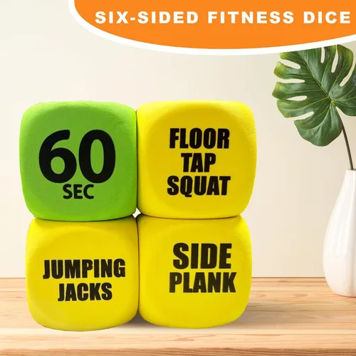 Vista 6 de Dados de espuma para ejercicios con bolsa de almacenamiento, dados de entrenamiento de seis caras, accesorios perfectos para ejercicio y fitness