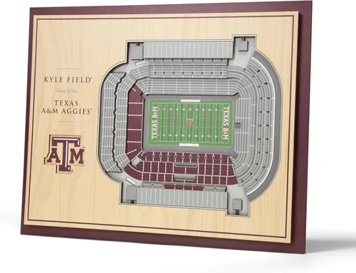 YouTheFan - Póster para pared de la NCAA, vista de estadio en 3D de 5 niveles, Marrón