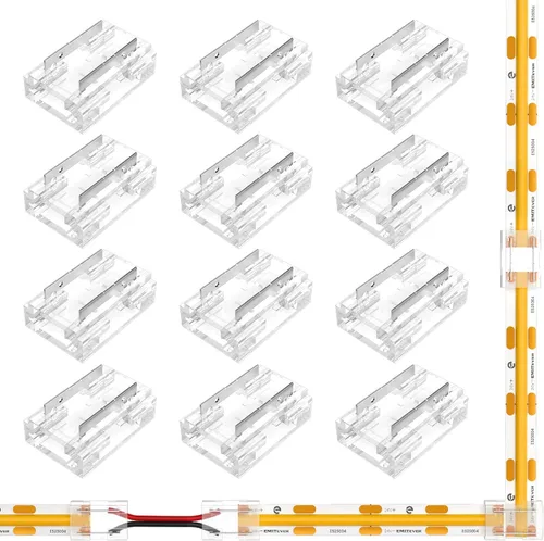 Vista 12 de EMITEVER Conectores de tira LED de 0.394 pulgadas, 12 piezas, conector de esquina LED en forma de L, sin soldadura, cinta transparente sin