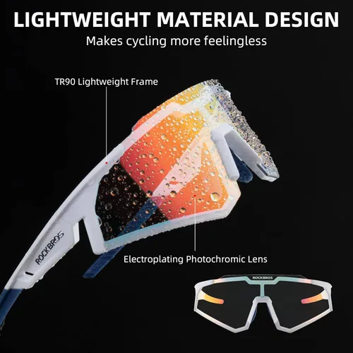 Vista 5 de ROCKBROS Photochromic Sports Sunglasses UV Protection for Men Women Cycling