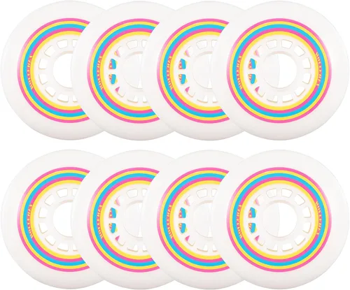 Rollerex Lollipop Boardwalk - Ruedas para patines en línea (paquete de 8) – Ruedas de poliuretano 85A para interiores y exteriores – Paseo suave con