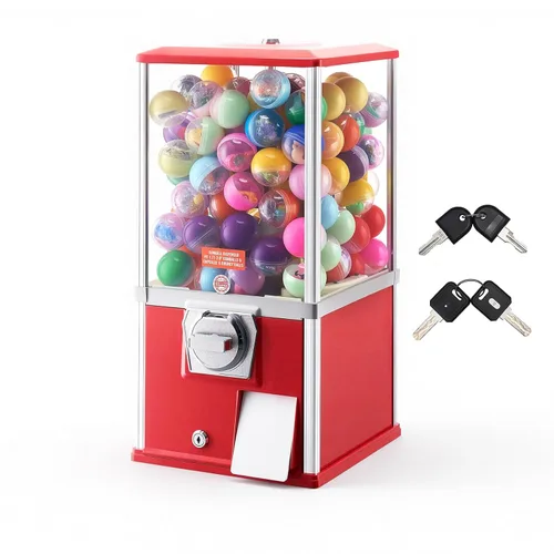 Vista 13 de VEVOR Máquina de chicle, dispensador de máquina expendedora de dulces de 21 pulgadas, máquinas expendedoras de 25 centavos para centros comerciales