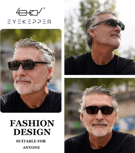 Vista 2 de Eyekepper Gafas de sol con clip para hombre, lentes marrones, 2.047 x 1.260