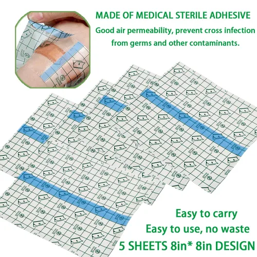 Vista 25 de Rollo de vendaje para cuidado posterior de tatuajes de 2 pulgadas x 10 yardas, película transparente impermeable para curación inicial de tatuajes