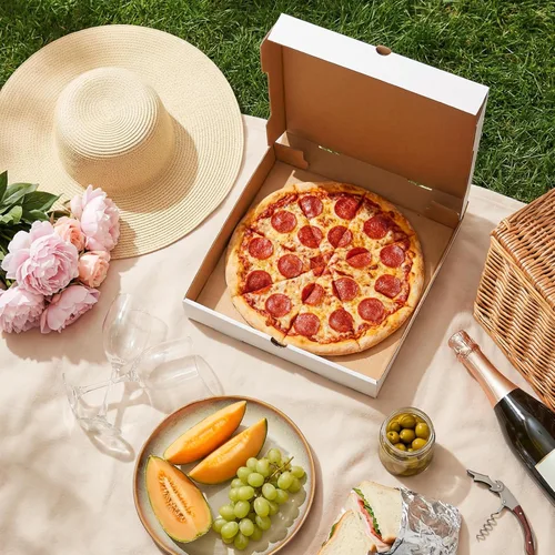 Vista 8 de ZENFUN Paquete de 40 cajas de pizza de 10 x 10 pulgadas, caja de pizza blanca, cajas de pizza corrugada resistentes a la grasa, recipientes