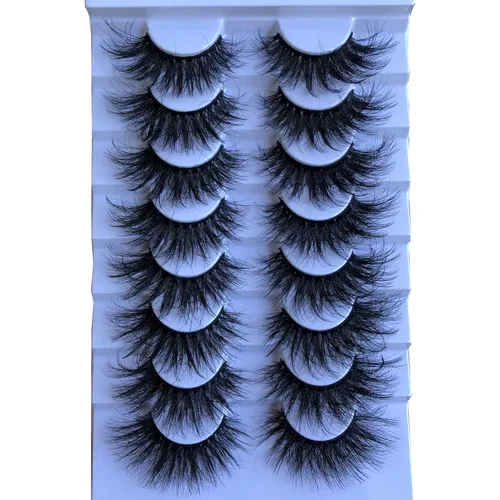 Vista 16 de Gmagictobo Pestañas postizas marrones, pestañas naturales, ojo de gato, pestañas de banda transparente, pestañas esponjosas, paquete de 8 pares