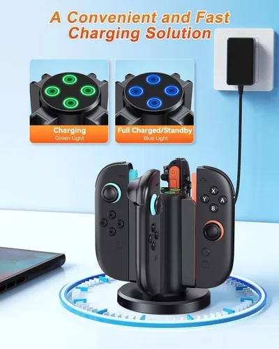 Vista 2 de FYOUNG Charging Station for Nintendo Switch 2 Controller(2025), Charger Dock for Joycon 2 with Charging Indicator, Compact Vertical Charge 4