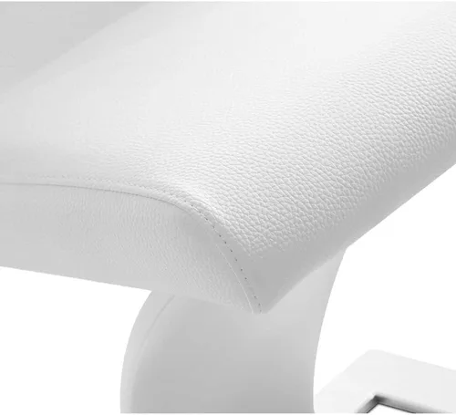 Vista 22 de ZURI Muebles Silla de comedor Mesa moderna en cuero sintético negro y acero inoxidable