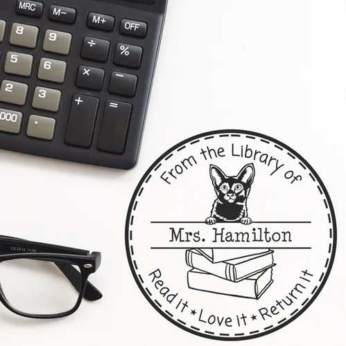 Vista 37 de Customized Return My Book Embosser with Don Sphynx Cat Design - Custom Please Return Book Embossed Stamp for Avid Readers and Book Lovers