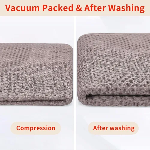Vista 246 de Homaxy Paños de cocina de 100% algodón con tejido de gofre, ultra suaves, absorbentes, de secado rápido, 12 x 12 pulgadas, paquete de 6, amarillo