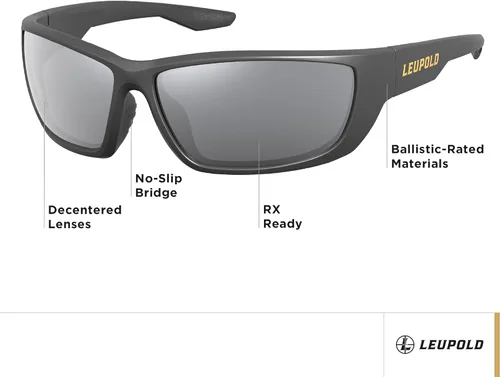 Vista 3 de Leupold Gafas de rendimiento Cheyenne con lentes polarizadas Monturas negras mate - Lentes Flash gris sombra