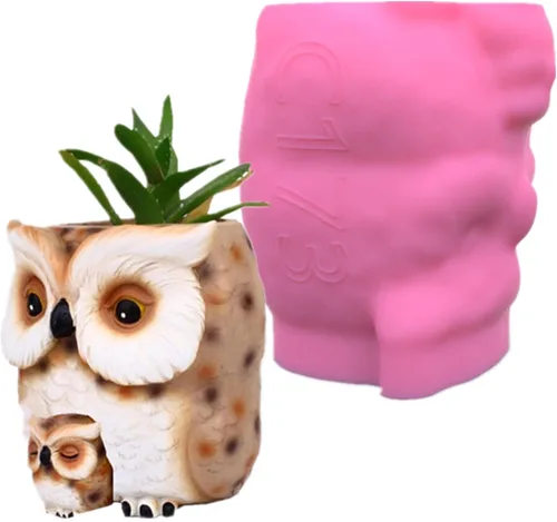 Vista 16 de Moldes de maceta de hormigón para gatos, maceta suculenta, jarrón de silicona, moldes de silicona para candelabros, molde de resina epoxi de cemento