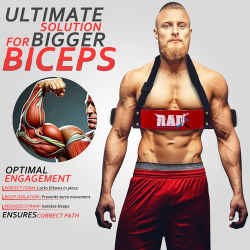 Vista 5 de RAD Arm Blaster para bíceps y tríceps – Construye brazos potentes con el aislador de soporte de rizo de bíceps – Máquina de flexión de bíceps