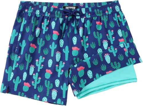 Vista 11 de Mens Swim Trunks with Compression Liner 5 Inch Inseam Swimming Trunks Shorts for Men