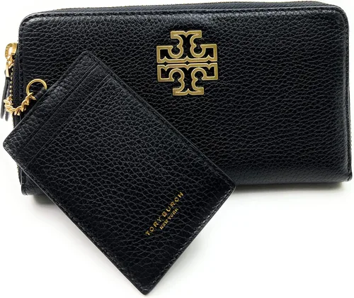 Vista 2 de Tory Burch Cartera Continental de cuero con cremallera Britten (negro), Negro -, Continental