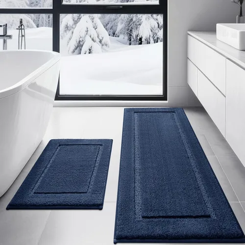Vista 43 de Alfombras de baño de 24 x 17 pulgadas, microfibra extra suave y absorbente, parte trasera antideslizante, secado rápido, lavable a máquina, tapetes