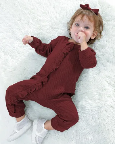 Vista 3 de Mikrdoo Ropa de niña recién nacida, ropa de bebé para otoño e invierno, trajes de manga larga, mameluco de 0 3 6 12 meses