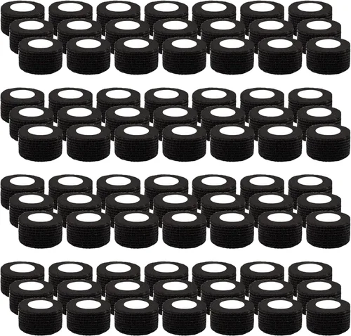 BQTQ 84 rollos de vendaje autoadhesivo de 1 pulgada x 5 yardas, cinta elástica atlética autoadhesiva deportiva negra para muñeca, tobillo