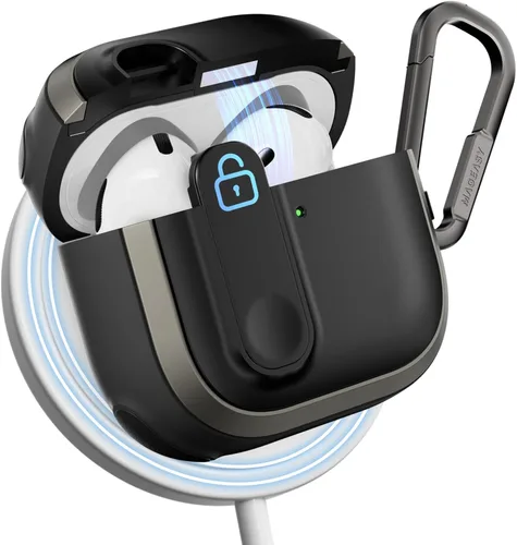 Vista 11 de MAGEASY Odyssey - Funda para AirPods Pro 2, funda resistente para AirPods Pro con bloqueo seguro, clip de mosquetón para protección a prueba
