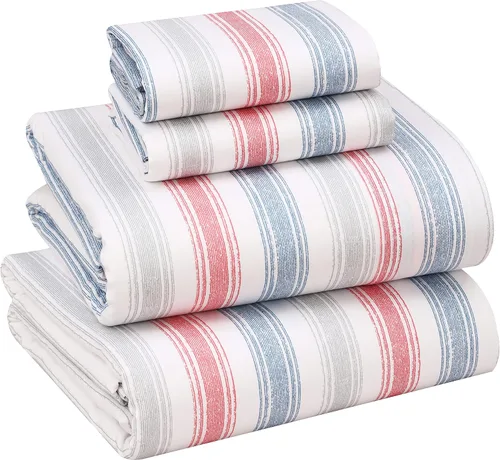 Vista 111 de RUVANTI Sábanas 100% algodón percal tamaño Queen, diseño floral refrescante y transpirable, duraderas, con una sensación nítida, suave y cómoda